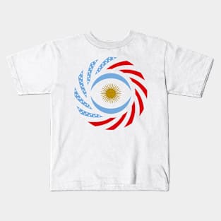 Argentinian American Multinational Patriot Flag Series Kids T-Shirt